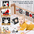 AJsupojouet 0-6 Tummy 0 2 4 6 Newborn Toys,High Contrast Black & White Baby Toys Months with Sensory Cards & Rattle