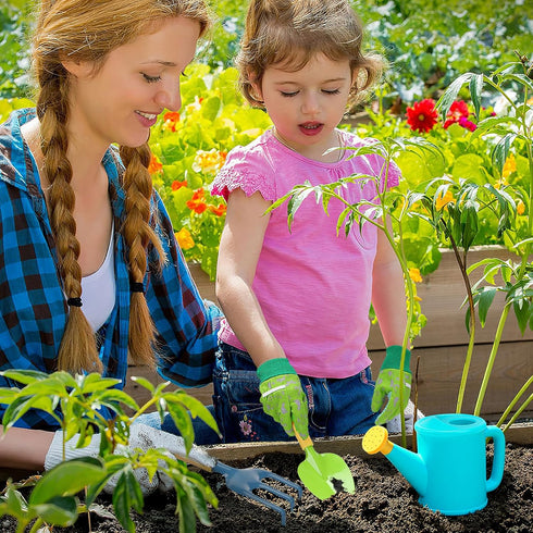 Set Set Biubee Kids Gardening Tools - Sturdy Kids Watering Can Toy Toddler Children's Gardening Kit with Metal Shovel