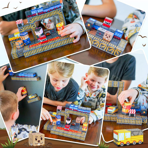 Set, 3+ 4-6 6-8 5-7 Coodoo Magnetic Blocks - Build Mine Magnet World Mine Train Track Magnetic Building Blocks Toddler