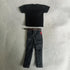 1/6 Custom Scale Clothes T-Shirt + Jean Trousers for 12" Male Action Figure Doll Clothes Toy in Black