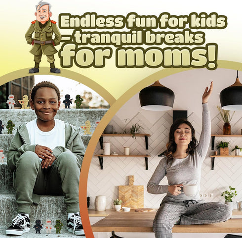Entervending Army Men Action Figure Playset - 24 Pcs Small Soldiers Toys for Kids and Army Party Decorations