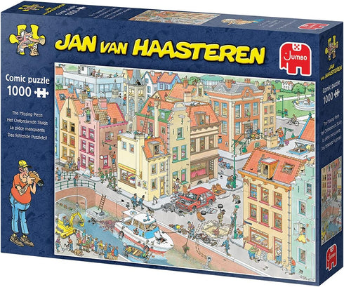 Jumbo 1,000 Piece Jigsaw Puzzle - Jan Van Haasteren 'The Missing Piece' Unique Comic Fun Design