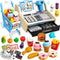 Wooden Cash Register for Kids with Shopping Cart Rechargeable Kid Cash Register