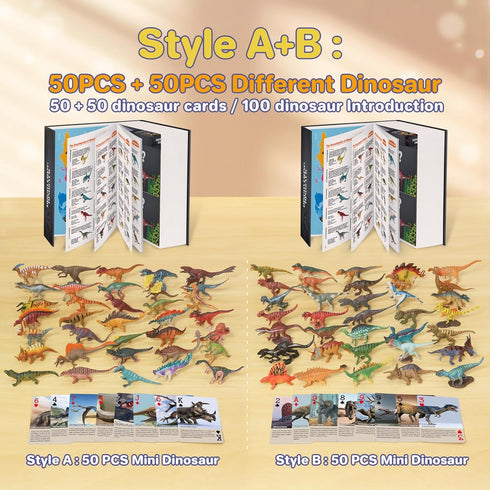 50 3 4 5 6 7 8 12 BIWASE Dinosaur Toys Book with PCS Different Dinosaurs Figures & Pokers,Interactive Perfect for Kids