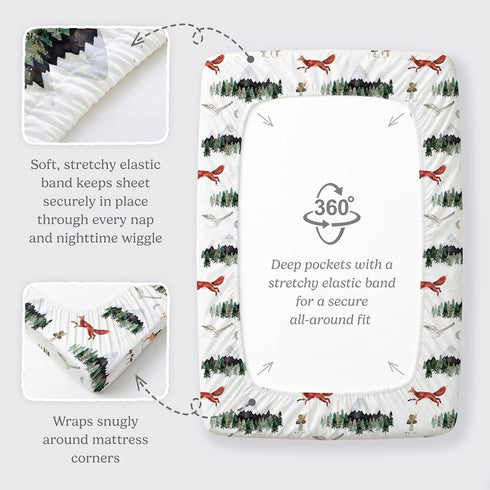 Pack Pack (38x26), 2-Pack and Play Sheets Fitted, Mini Crib Sheets for Graco N Play Playard Ultra Soft Organic Cotton