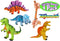 Toysmith Dinosaur Squishimals Blue, Green, Orange & Yellow Complete Gift Set Bundle