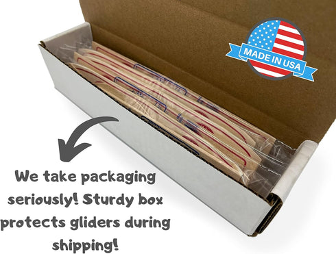 Fred's Flyers Balsa Wood Airplane Gliders – 5 Pack – Made in USA – Guaranteed Unbroken Arrival