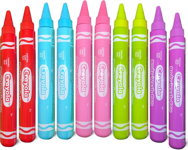 Crayola Kids Scented Body Wash Pens, 10 Pack Washable Bath Paint in Assorted Colors