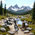 Jizlan 1/18 Black Diecast Bike Action Figure Toy,Mini Finger Mountain Bike Bicycle Art Crafts Desktop Decor Finger
