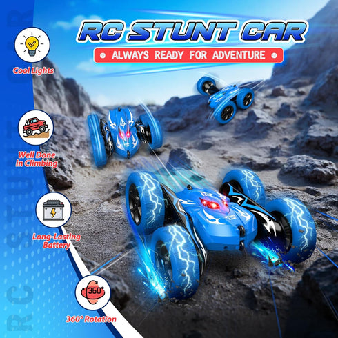 Excitobo 4 5 6 7 8 9 10 11 12 360Flip 4WD 4-12 Remote Control Car,RC Cars for Year Old Boy Double Sided Rechargeable