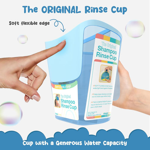 S.C. Products, Inc. Shampoo Rinse Cup for Kids | Baby Bath Pail | Tear Free Baby Rinser Pail - Three Color Choices