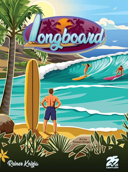 Longboard Card Game for 2 to 4 Players, Build Surfboards on The Beach by Reiner Knizia - 25th Century Games