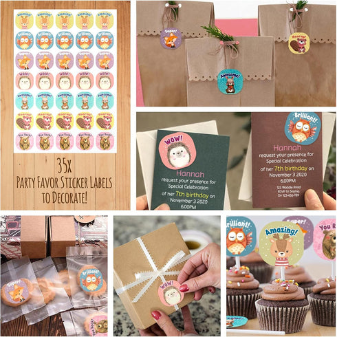 Woodland Themed Christmas Party Hats Making Kit with Chenille Stems & Stickers for DIY Art Craft Home Project
