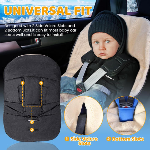 Cozy Orzbow Winter Carseat Cover for Baby | Infant Car Seat Blanket | Waterproof Car Seat Cover with Adjustable Collar
