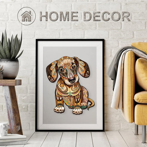 KAAYEE Wooden Jigsaw Puzzles-Dachshund Puzzle Unique Shape Advanced Animal Wooden Puzzle,Best Gift for Adults and Kids,Family Puzzles for Kids and Adults,11.8 * 9.8in,200pcs
