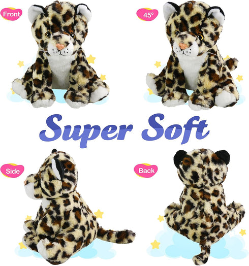 BSTAOFY 10’’ Light up Cheetah Stuffed Animal, Plush LED Leopard Night Light, Bedtime Jungle Toy