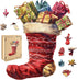 Wooden Puzzle for Adults - Christmas Boots Wooden Jigsaw Puzzles (150 pcs) - Beautiful Puzzle with Box