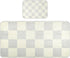 SyXIOP Gray Beige Checker Plaid Cooling Baby Waterproof Crib Mattress Cover 28" x