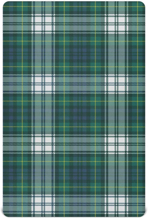 Emelivor Tartan Plaid Green Baby Crib Sheets for Boys Girls Mini Crib Sheets