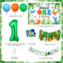 1st Dinosaur Birthday Decorations Boy - Roar One Backdrop, Dinosaur Monthly Photo Banner, Cake Topper, High Chair