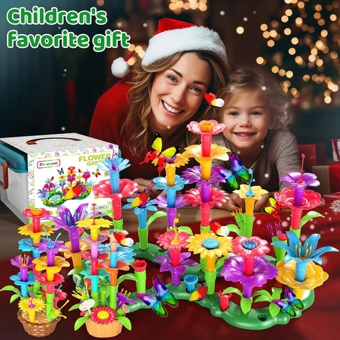 102Pcs Flower Garden Building Toys for Girls Age 3-7, Upgrade DIY Stacking Toys, STEM Educational Toddler Toys
