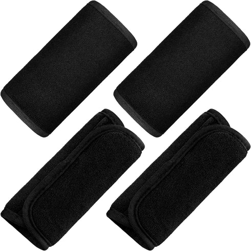 4 Pieces Baby Car Seat Belt Covers - Soft Shoulder Pads for Kid Infant Stroller Strap Safety Belt (Black)