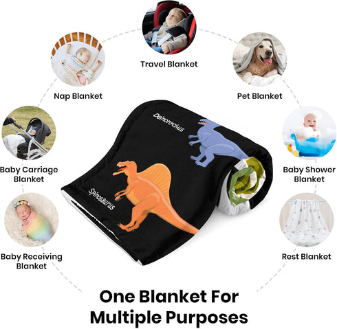 J&SBGFT 30"x40", Personalized Baby Blanket, Custom Name Blanket for Boys & Girls, Toddlers to Kids, Nursery Stroller