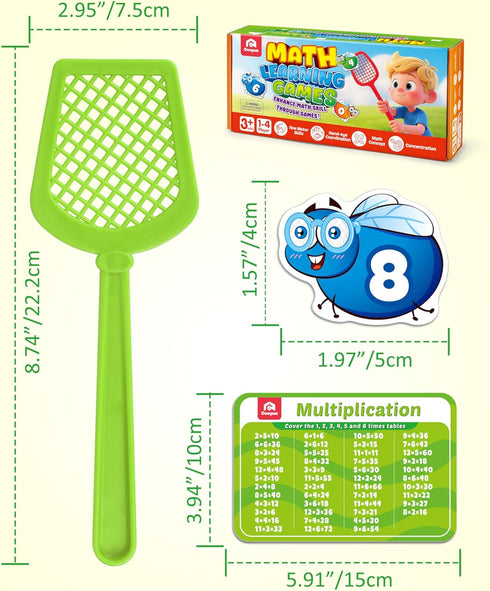 Counting 1st 2nd 3rd Coogam Math Game, Math Manipulative Learning Swat The Fly Cards, Practice with Addition