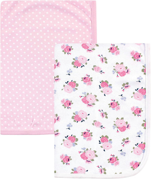 Luvable Friends Unisex Baby Cotton Swaddle Blanket, Floral, One Size