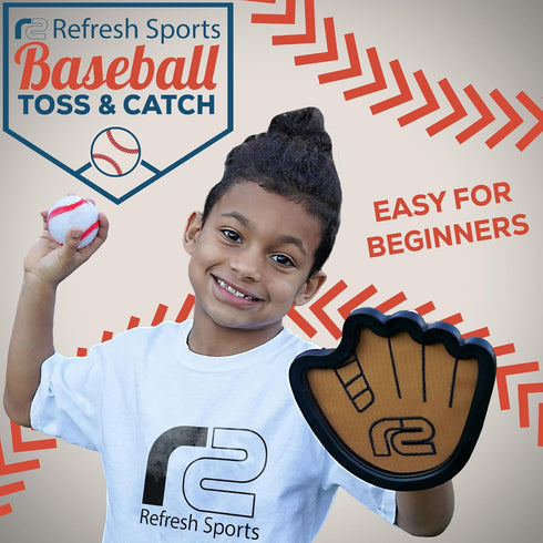 Set Toss and Catch Ball Game - Easy to Use Sticky Balls & Beginner Baseball Training Glove - Premium Toy Paddle Fits