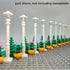dspitwod City Street Lamp House Garden Building Accessories with Lights Trees and Flower Pot Block Toys Compatible