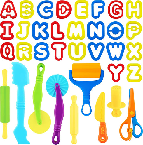 Dough Tools 35pcs Dough Tools Play for Kids Clay Accessories with Rolling