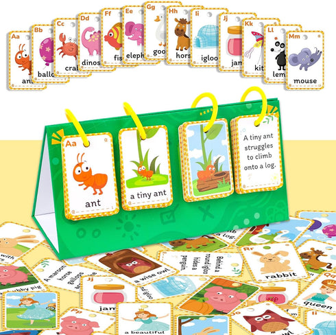 Lachilly Sentence Building Flip Chart, 26 Sentence Builder Game for Vocabulary & Grammar Training