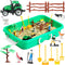 Farm Sensory Bin - Sensory Toys with Play Sand for Toddlers, Gift Sand Box for Kids Age 3-8