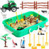 Farm Sensory Bin - Sensory Toys with Play Sand for Toddlers, Gift Sand Box for Kids Age 3-8