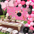Pink Mouse Birthday Decorations, Pink Mouse Balloon Arch Kit with Backdrop & Tablecloth, 5-12 Inch Balloons for Baby