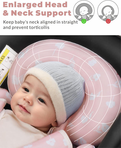 TinlyFinly Newborn Car Seat Insert, Head and Body Support, Reversible Infant Insert Compatible with Baby Carseat