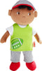 HABA Snug Up Soft Doll Mason - 11.5" Soft Boy Doll with Black Hair, Machine Washable