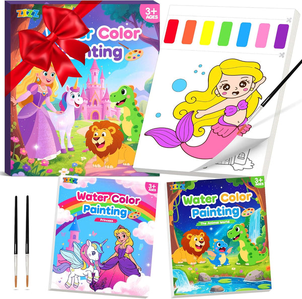 Paint with Water Coloring Books for Kids: 2 Pack Watercolor Painting Books