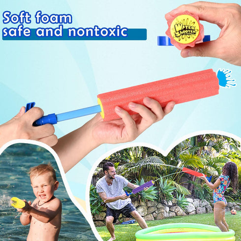 DraMosary Water Blaster Soaker Guns, 6 Pcs Colorful Foam Water Squirters for Kids Summer Outdoor Play Toys