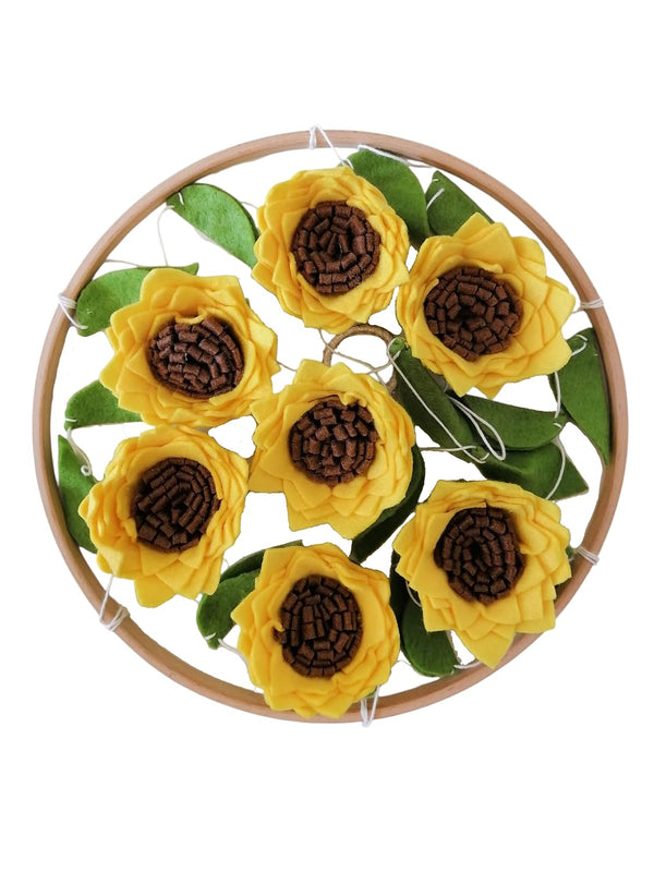 Sunflower Crib Mobile, Felt Flower Floral Mobile for Newborn, Sunflower Neutral Nursery