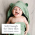 100% 450 (35" 35") Natemia Hooded Baby Bath Towel - Organic Cotton Baby Towels for Newborns, Toddlers, Boys, Girls