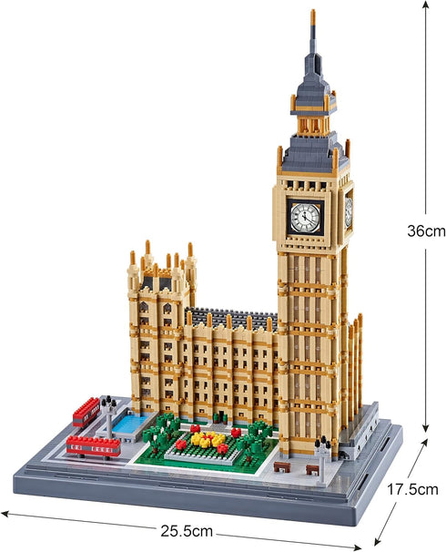 6473PCS Architecture Big Ben Micro Building Blocks Set - Model Kit Toy for Adults and Kids Ages 14+