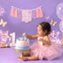 BASCT 1st Butterfly Birthday High Chair Banner - Fairy Pink and Purple Tassel, Spring Decoration for Girls (Highchair