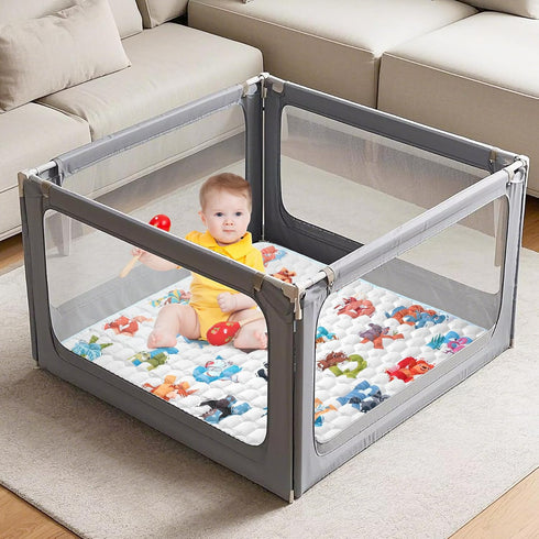 50" 50" Baby Play Mat for Floor Playpen - X Playpen Mat,Thick One-Piece Crawling, Odorless Floor Mat, Non-Slip