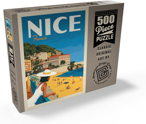 MyPuzzle France Vintage Poster, Nice, Premium 500 Piece Jigsaw Puzzle for Adults