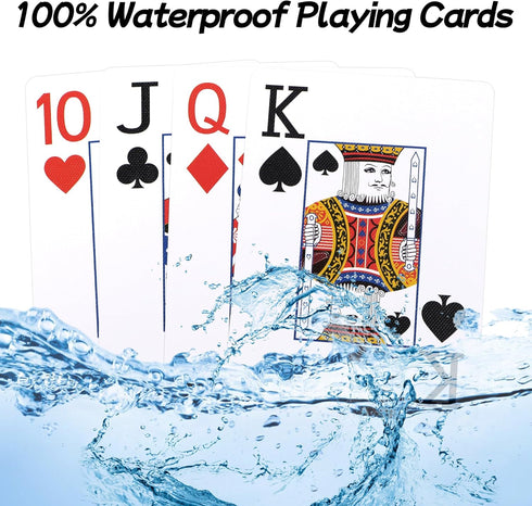 Metsyth Seniors,6 (6 Pack Playing Cards,Plastic Playing Cards Waterproof, Poker Size Card,Jumbo Large Print Playing
