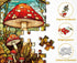 Vintage Mushroom Puzzles for Adults - 1000 Pieces Stained Glass Nature Plant Jigsaw, Retro Forest Fungi Art