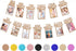 Whaline 1st Birthday Baby Photo Banner for Newborn to 12 Months, Monthly Milestone Bunting Garland Decoration (Kraft)