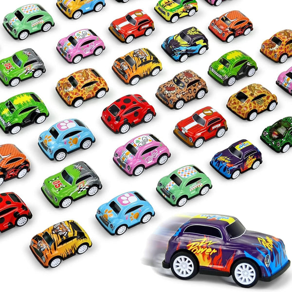 Vileafy 30-Pack Mini Pull-Back Race Cars for Kids | Metal Small Toy